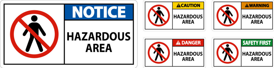 Danger Sign Hazardous Area Sign On White Background