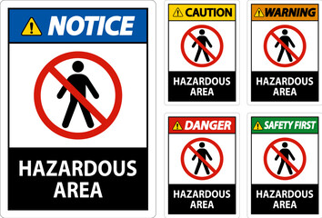 Danger Sign Hazardous Area Sign On White Background