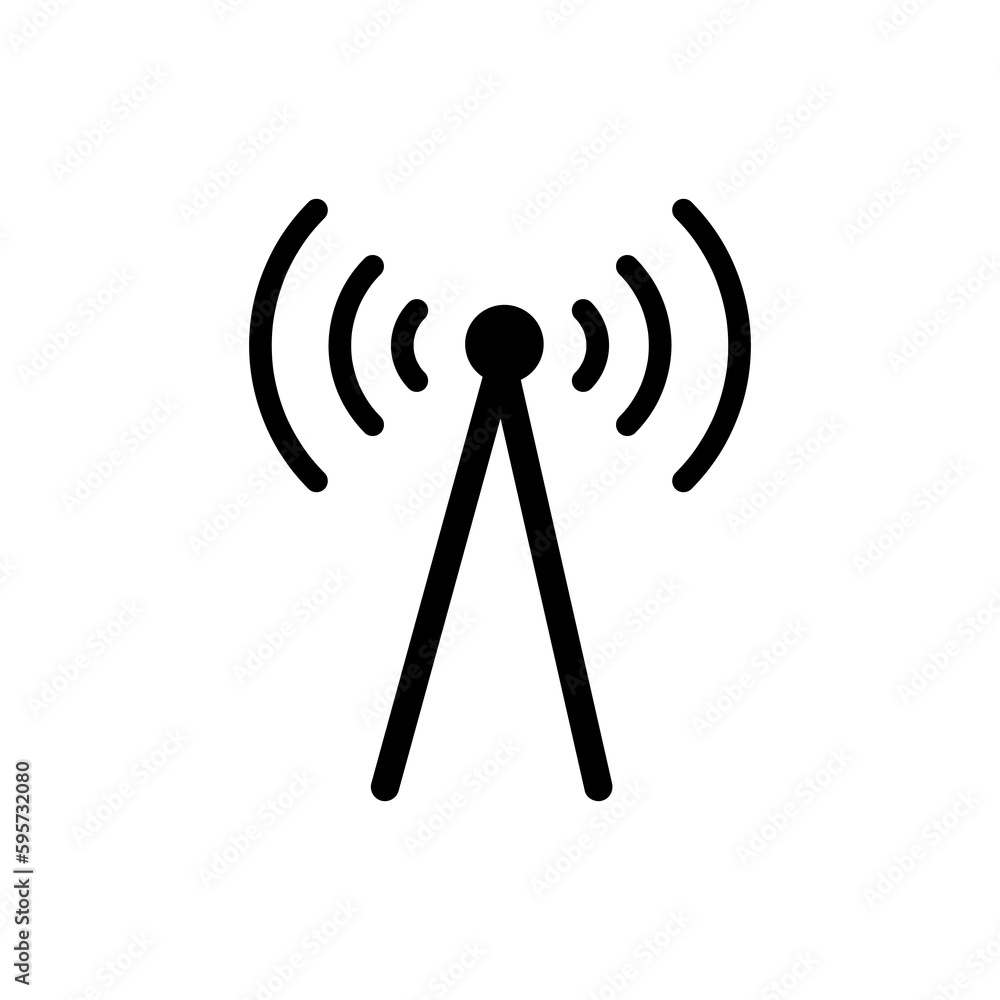 Poster wireless signal source, receiver vector icon on white background..eps