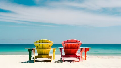 Beach chairs at the beach