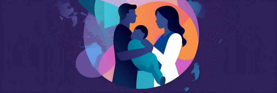 world global day of parents abstract illustration, Generative AI
