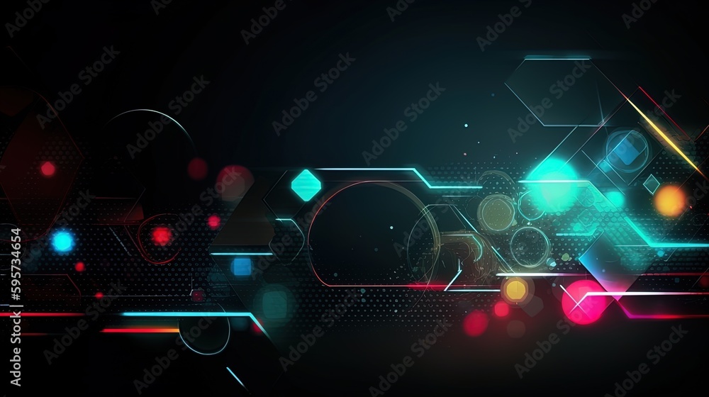Poster sleek modern banner with futuristic shapes and ample empty space in 8k created with generative ai te