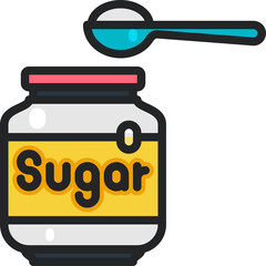 Sugar filled outline icons. Vector illustration. Isolated icon suitable for web, infographics, interface and apps.