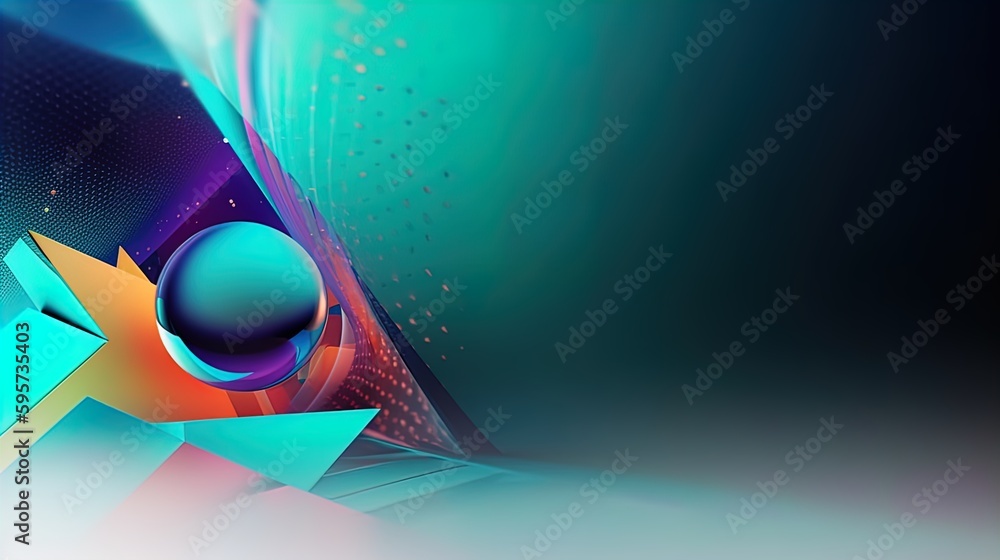 Poster sleek modern banner with futuristic shapes and ample empty space in 8k created with generative ai te