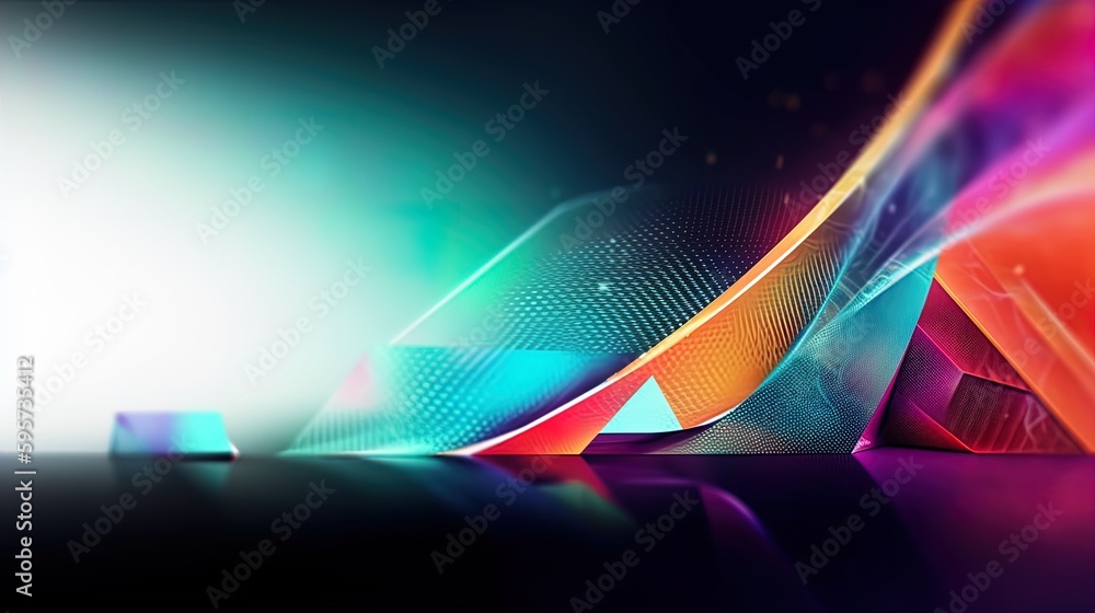 Poster sleek modern banner with futuristic shapes and ample empty space in 8k created with generative ai te
