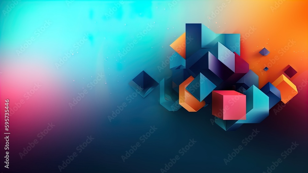 Poster sleek modern banner with futuristic shapes and ample empty space in 8k created with generative ai te