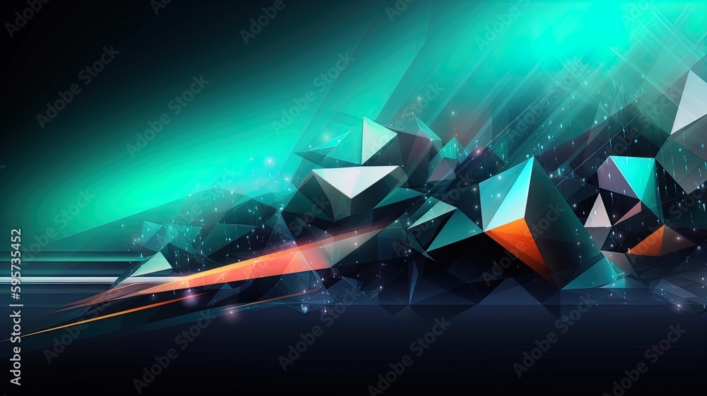Poster sleek modern banner with futuristic shapes and ample empty space in 8k created with generative ai te