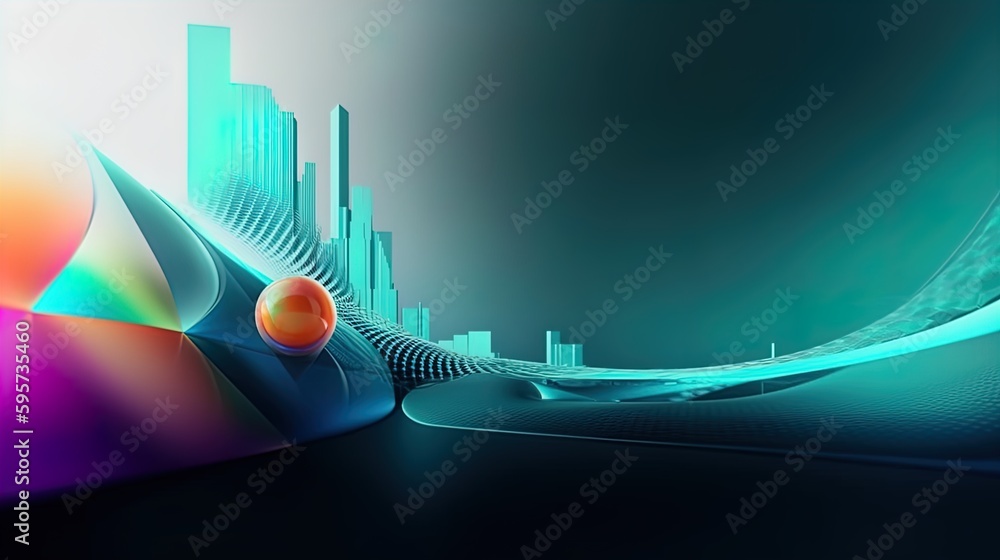 Poster sleek modern banner with futuristic shapes and ample empty space in 8k created with generative ai te