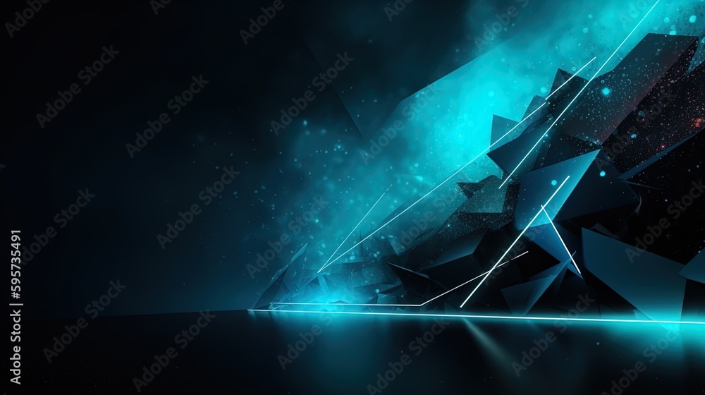 Poster sleek modern banner with futuristic shapes and ample empty space in 8k created with generative ai te