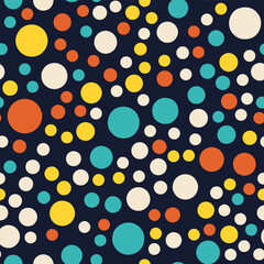 Polka dot seamless pattern. Cute Confetti. Abstractly arranged hand-drawn circles. Minimalistic Scandinavian style in pastel colors. Ideal for printing baby clothes, textiles, fabrics, wrapping paper