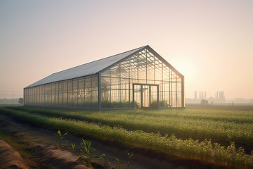 Fototapeta premium Modern farm green vegetable planting