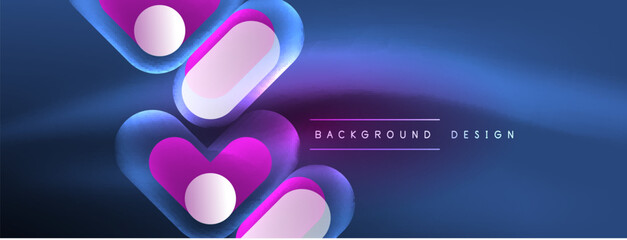 Neon circle abstract background. Template for wallpaper, banner, presentation, background