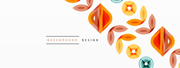 Colorful triangles and circles abstract background. Design for wallpaper, banner, background, landing page, wall art, invitation, prints, posters