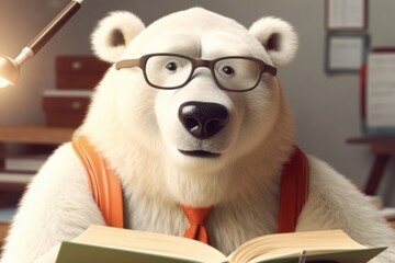 Polar Bear Educator In School Generative AI
