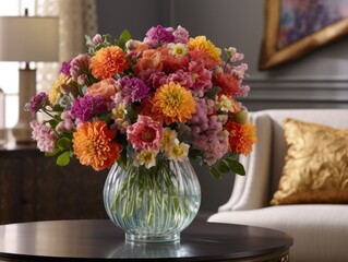 Blooming flowers in a vase