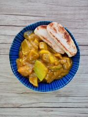 닭 가슴살 스테이크와 카레, 식사