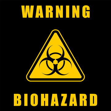 Warning, Biohazard icon and logo vector