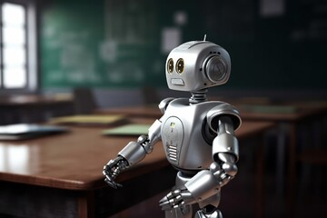 Silver Robot Undergraduate Getting Ready For Exams Generative AI