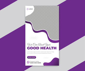 Professional medical service social media facebook story design

