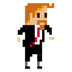 Fototapeta premium Human Character in Pixel Arts
