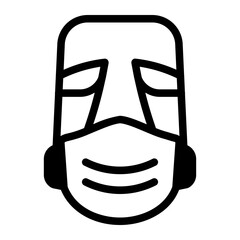 Face mask line icon