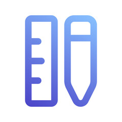 pencil and ruler gradient icon