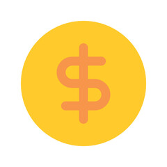 dollar coin flat icon
