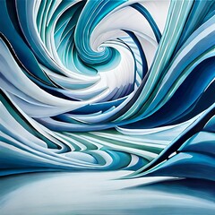 Explosión de tonos azules y blancos: Una danza acuática de formas abstractas