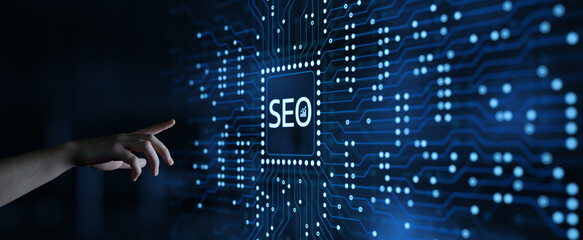 SEO Search Engine Optimization Marketing Web Traffic Internet Business Technology Concept