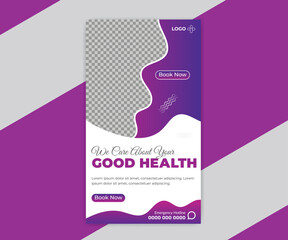 Medical social media story post design template.
