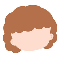 Curly Hair Girl Head