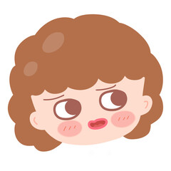 Curly Hair Girl Doubt