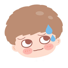 Brown Hair Boy Sweating