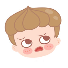 Whip Cream Hair Boy Frown