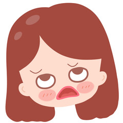 Long Hair Girl Roll Eyes