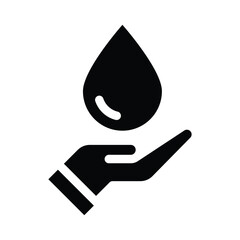 save the water solid icon illustration vector graphic