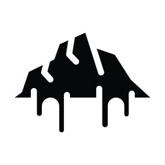 iceberg solid icon illustration vector graphic