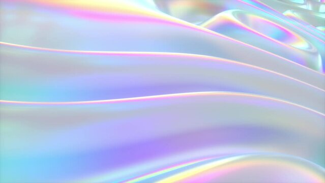 White Irridiscent Flowing Shape Background