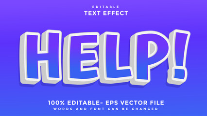 3d Minimal Gradient Word Help Editable Text Effect Design Template, Effect Saved In Graphic Style