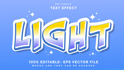Minimal Gradient Word Light Editable Text Effect Design, Effect Saved In Graphic Style