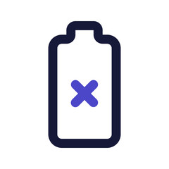 Fototapeta premium empty battery line color icon