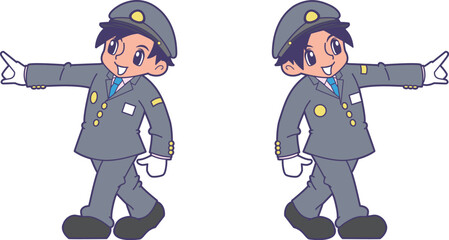 指差呼称する駅員