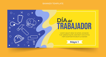 Labor Day banner, background, and vector design editable  in Spanish with tools