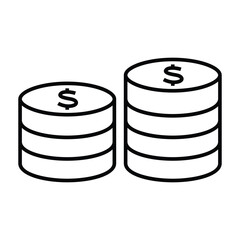 Money coin stack vector icon