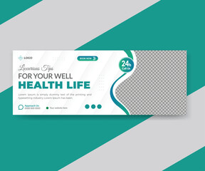 Medical healthcare facebook timeline cover photo and web banner template design

