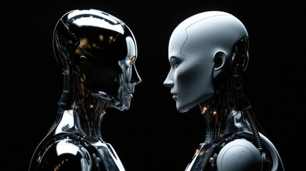 couple of robots, artificial intelligence, generative ai