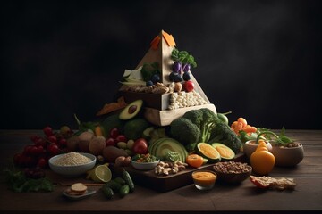 Food pyramid guide. Generative AI
