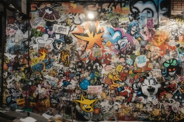Urban art sale! Graffiti collage with speech bubble and torn paper. Pop culture, comics, marketing. Generative AI