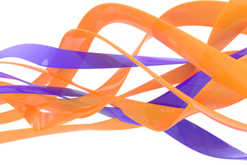Vagues 3D abstraites violettes et orange