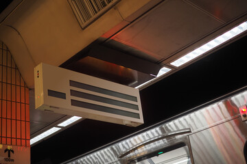 Display screen at the subway underground platform.